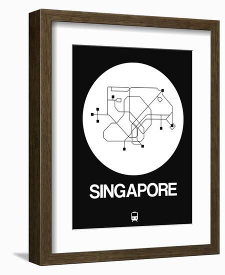 Singapore White Subway Map-NaxArt-Framed Art Print