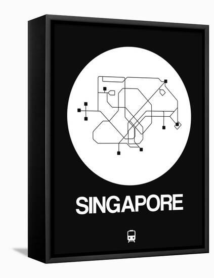 Singapore White Subway Map-NaxArt-Framed Stretched Canvas