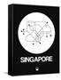 Singapore White Subway Map-NaxArt-Framed Stretched Canvas