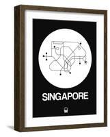 Singapore White Subway Map-NaxArt-Framed Art Print