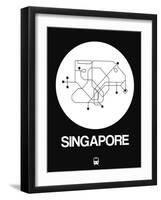 Singapore White Subway Map-NaxArt-Framed Art Print