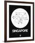 Singapore White Subway Map-NaxArt-Framed Art Print