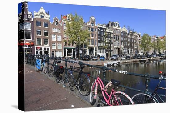 Singel Canal, Amsterdam, Netherlands, Europe-Amanda Hall-Stretched Canvas