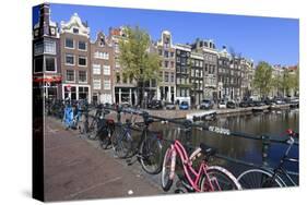 Singel Canal, Amsterdam, Netherlands, Europe-Amanda Hall-Stretched Canvas