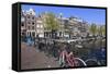 Singel Canal, Amsterdam, Netherlands, Europe-Amanda Hall-Framed Stretched Canvas