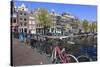 Singel Canal, Amsterdam, Netherlands, Europe-Amanda Hall-Stretched Canvas