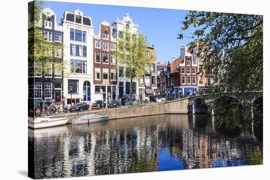 Singel Canal, Amsterdam, Netherlands, Europe-Amanda Hall-Stretched Canvas