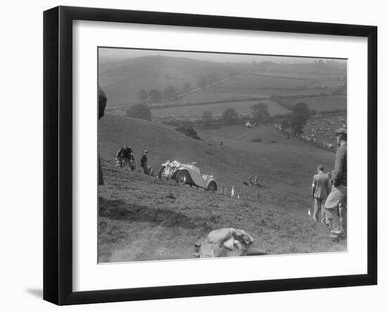 Singer 2-seater sports competing in the MG Car Club Rushmere Hillclimb, Shropshire, 1935-Bill Brunell-Framed Photographic Print