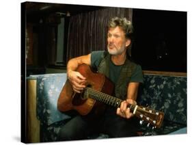 Singer/Actor Kris Kristofferson Playing the Guitar-null-Stretched Canvas