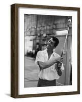 Singer and Actor Dean Martin with Golf Club on Movie Set for Mgm's 'Some Came Running', 1958-Allan Grant-Framed Photographic Print