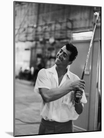 Singer and Actor Dean Martin with Golf Club on Movie Set for Mgm's 'Some Came Running', 1958-Allan Grant-Mounted Photographic Print