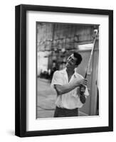 Singer and Actor Dean Martin with Golf Club on Movie Set for Mgm's 'Some Came Running', 1958-Allan Grant-Framed Premium Photographic Print