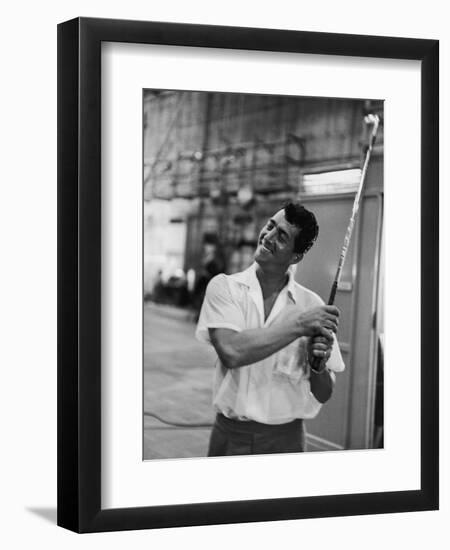 Singer and Actor Dean Martin with Golf Club on Movie Set for Mgm's 'Some Came Running', 1958-Allan Grant-Framed Premium Photographic Print