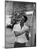 Singer and Actor Dean Martin with Golf Club on Movie Set for Mgm's 'Some Came Running', 1958-Allan Grant-Mounted Photographic Print