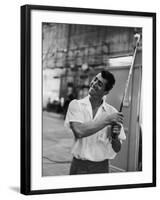 Singer and Actor Dean Martin with Golf Club on Movie Set for Mgm's 'Some Came Running', 1958-Allan Grant-Framed Photographic Print