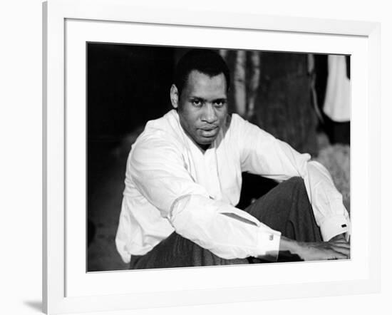 Singer and Actor Paul Robeson Sitting and Resting Arms on Knees. Circa 1940-Alfred Eisenstaedt-Framed Premium Photographic Print
