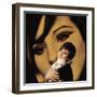 Singer and Actress Barbra Streisand Holding Small Dog in Her Arms-Bill Eppridge-Framed Photographic Print