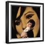 Singer and Actress Barbra Streisand Holding Small Dog in Her Arms-Bill Eppridge-Framed Photographic Print