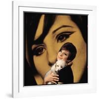 Singer and Actress Barbra Streisand Holding Small Dog in Her Arms-Bill Eppridge-Framed Photographic Print