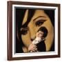 Singer and Actress Barbra Streisand Holding Small Dog in Her Arms-Bill Eppridge-Framed Photographic Print