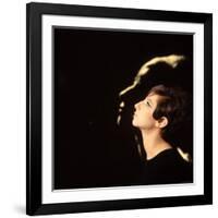 Singer and Actress Barbra Streisand in Front of Blow Up of Herself Also in Profile-Bill Eppridge-Framed Premium Photographic Print