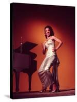 Singer and Actress Dorothy Dandridge Posing by a Piano-Ed Clark-Stretched Canvas