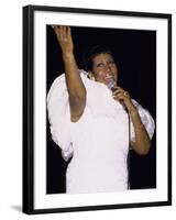 Singer Aretha Franklin Performing-David Mcgough-Framed Premium Photographic Print