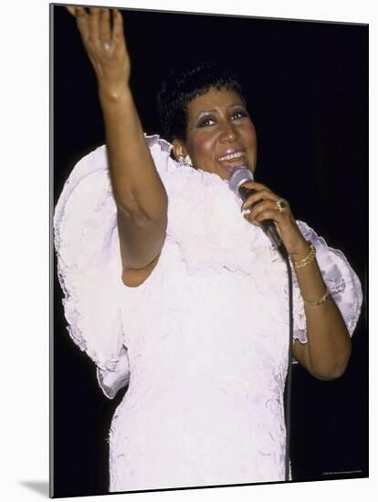 Singer Aretha Franklin Performing-David Mcgough-Mounted Premium Photographic Print