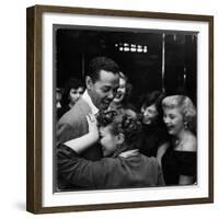 Singer Billy Eckstine Getting a Hug From an Adoring Female After His Show at Bop City-Martha Holmes-Framed Photographic Print