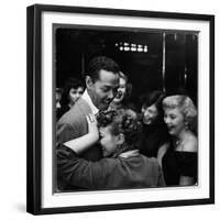 Singer Billy Eckstine Getting a Hug From an Adoring Female After His Show at Bop City-Martha Holmes-Framed Photographic Print