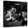 Singer Billy Eckstine Getting a Hug From an Adoring Female After His Show at Bop City-Martha Holmes-Stretched Canvas