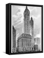 Singer Building, 1911-Moses King-Framed Stretched Canvas