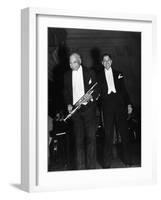 Singer Cab Calloway Standing on Stage with Composer W. C. Handy-Hansel Mieth-Framed Premium Photographic Print