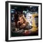 Singer Dalida in a Bookshop, C. 1968-null-Framed Photo