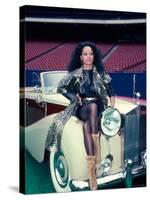 Singer Diana Ross, Sitting on Hood of Rolls Royce-Ann Clifford-Stretched Canvas