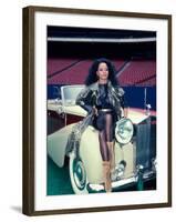 Singer Diana Ross, Sitting on Hood of Rolls Royce-Ann Clifford-Framed Premium Photographic Print