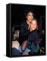 Singer Eartha Kitt and Actor Woody Harrelson-null-Framed Stretched Canvas