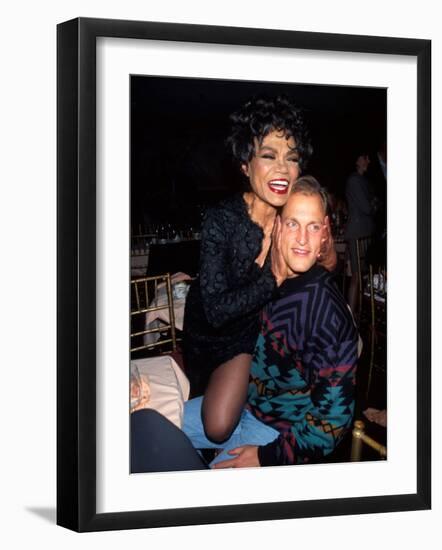 Singer Eartha Kitt and Actor Woody Harrelson-null-Framed Photographic Print