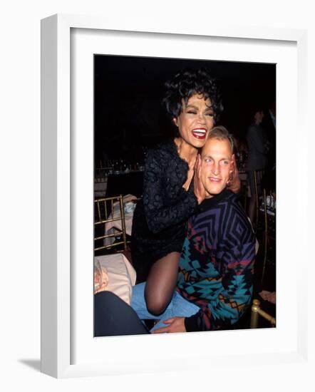 Singer Eartha Kitt and Actor Woody Harrelson-null-Framed Photographic Print