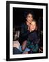 Singer Eartha Kitt and Actor Woody Harrelson-null-Framed Photographic Print