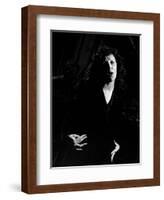 Singer Edith Piaf Singing on Stage-Gjon Mili-Framed Photographic Print