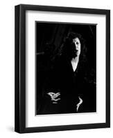 Singer Edith Piaf Singing on Stage-Gjon Mili-Framed Photographic Print