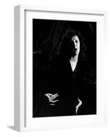 Singer Edith Piaf Singing on Stage-Gjon Mili-Framed Photographic Print