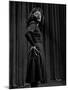 Singer Edith Piaf with Hands on Hips, Standing on Stage-Gjon Mili-Mounted Premium Photographic Print