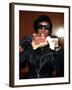 Singer Grace Jones Putting Raw Steak to Mouth-Marion Curtis-Framed Premium Photographic Print