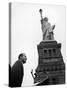 Singer Harry Belafonte, Speaking at Civil Rights Rally at Statue of Liberty-Al Fenn-Stretched Canvas