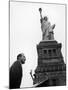 Singer Harry Belafonte, Speaking at Civil Rights Rally at Statue of Liberty-Al Fenn-Mounted Premium Photographic Print