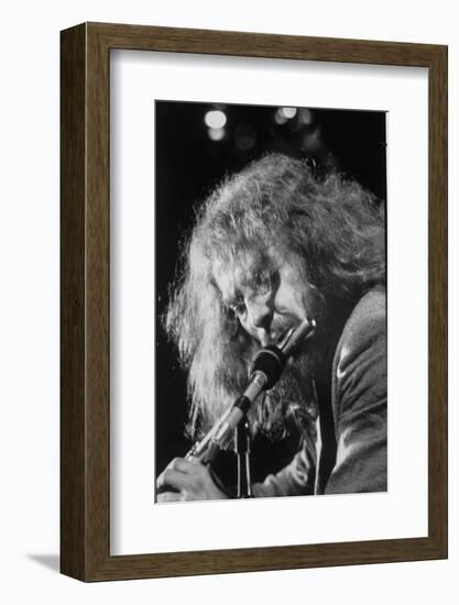 Singer Ian Anderson Playing the Flute During a Rehearsal for a TV Special-Ralph Crane-Framed Photographic Print