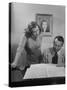 Singer Jo Stafford Working on Music with Her Husband, Arranger Paul Weston-Allan Grant-Stretched Canvas