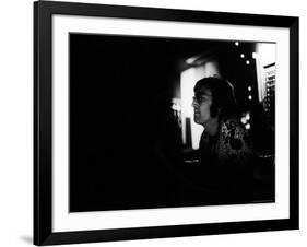 Singer John Lennon Working on His Album "Mind Games" at the Record Plant-David Mcgough-Framed Premium Photographic Print